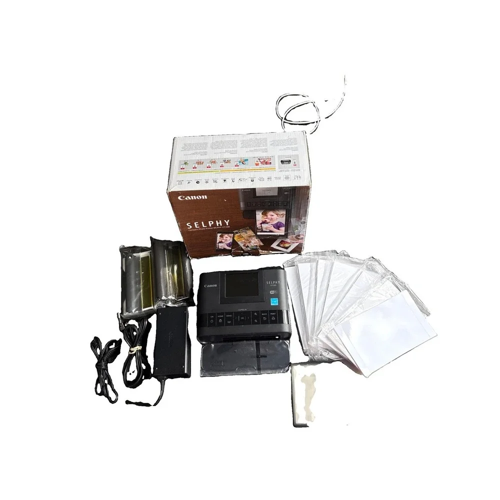 Canon Selphy CP1300 Wireless Color Photo Printer Black Tray AC Adapter, Paper